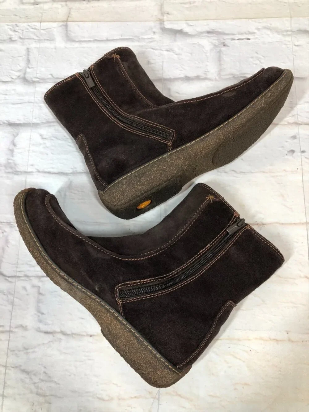 Timberland Womens Size 8.5 69365 Brown Suede Winter Boots Zipper Round Toe